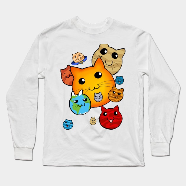 Solar Cat System Long Sleeve T-Shirt by xpArchoN